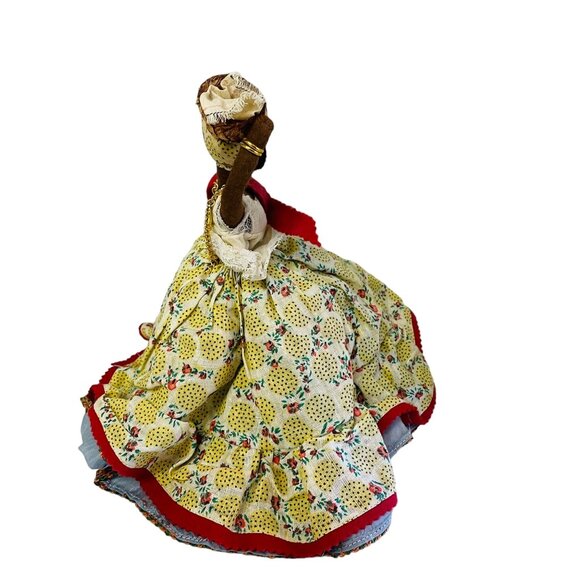 Vintage Handmade Cloth 2 Dolls In One Reversible Dress 9" Collectible Decor Toy - Picture 7 of 16